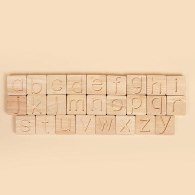 Natural Wooden Alphabets Toy – Letter Learning Set – Learning & Educational Toys on Brown Living™. SKU: WBS01. Img 1.