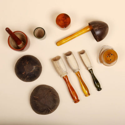 Natural Wooden Beach Toys – Outdoor Sand Play Set – Learning & Educational Toys on Brown Living™. SKU: WBT01. Img 2.