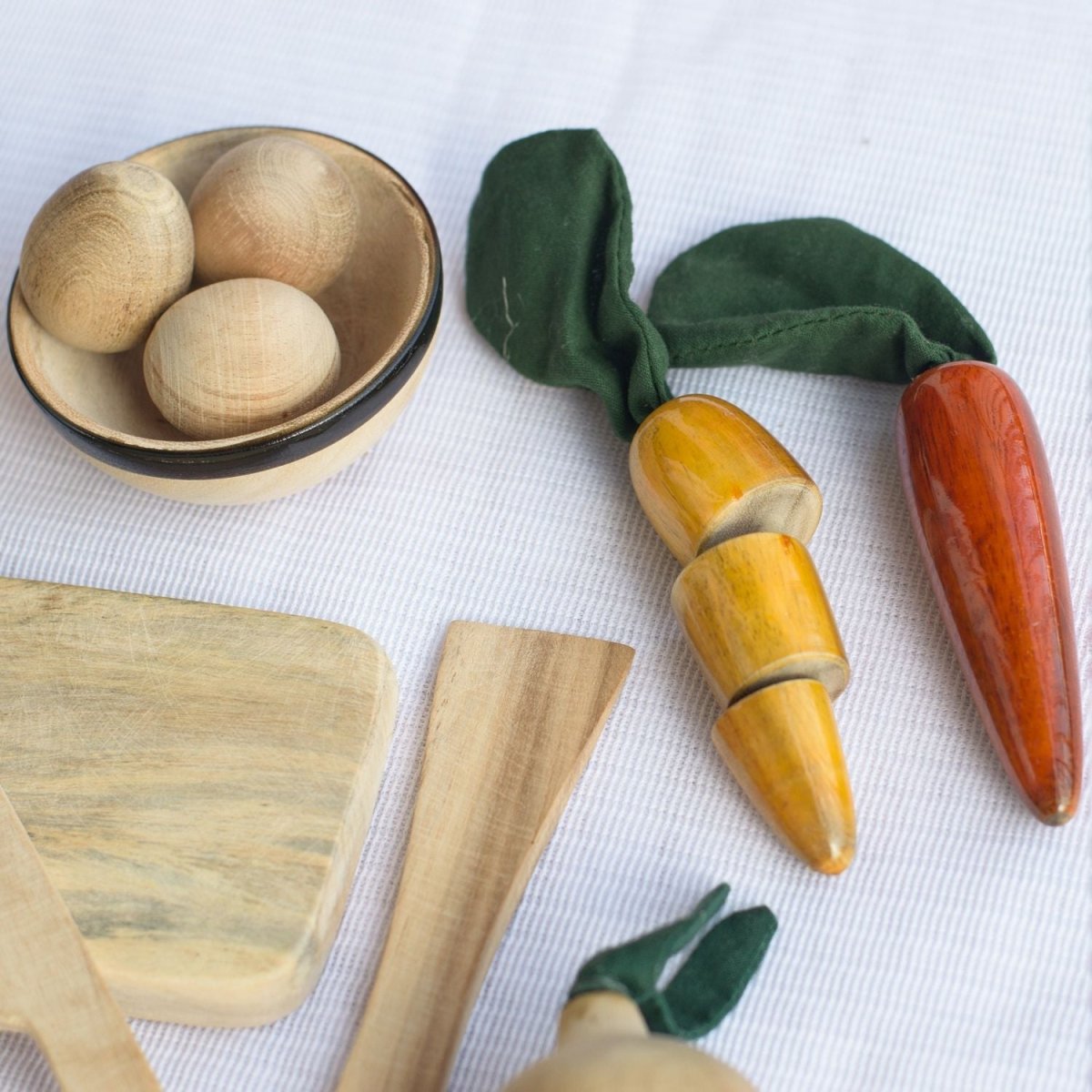 Natural Wooden Chef Set – Pretend Cooking Toy – Role & Pretend Play Toys by Bombay Toy Company available on Brown Living™. . SKU: WCS01. Img 4.