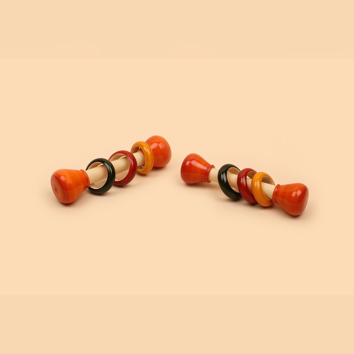 Natural Wooden Mini Rattle – Eco Baby Sensory Toy | Verified Sustainable by Brown Living™