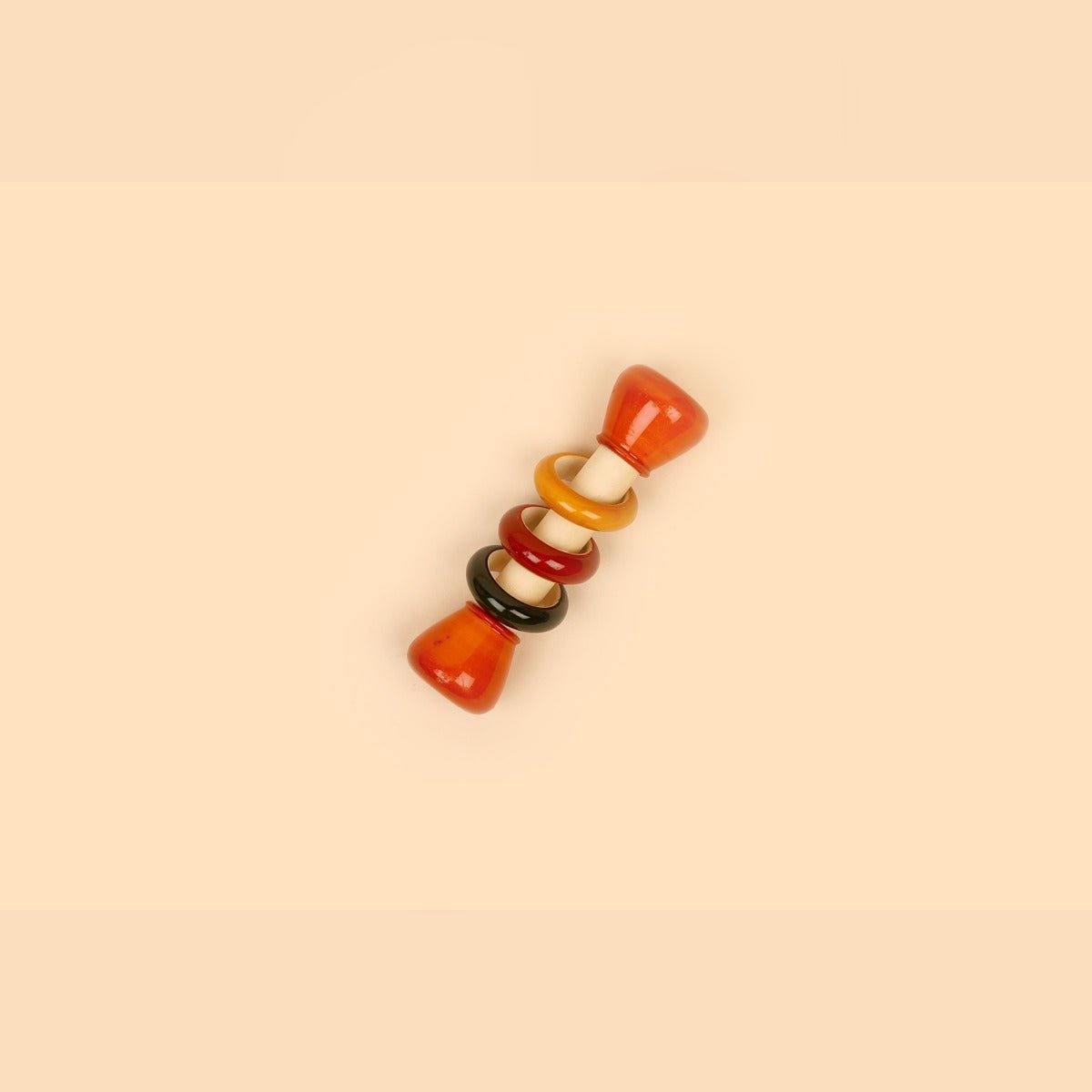 Natural Wooden Mini Rattle – Eco Baby Sensory Toy | Verified Sustainable by Brown Living™