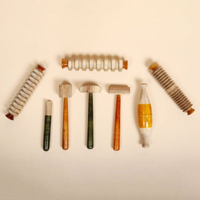 Natural Wooden Play Dough Tools – Craft Kit for Kids – Learning & Educational Toys on Brown Living™. SKU: WPDT01. Img 1.