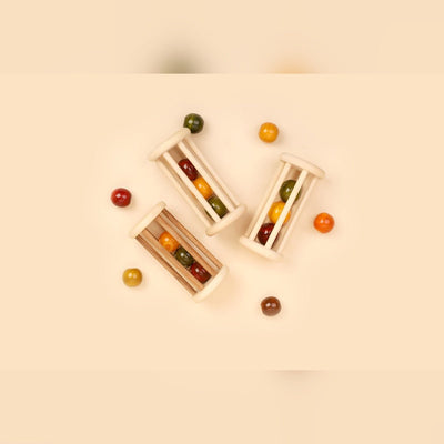 Natural Wooden Rolling Rattle – Organic Baby Toy – Baby Rattles on Brown Living™. SKU: WR2. Img 4.