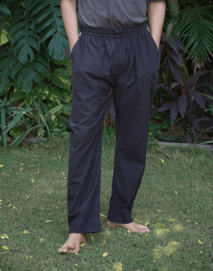 Naturally Dyed Black Organic Cotton Pants | Verified Sustainable by Brown Living™