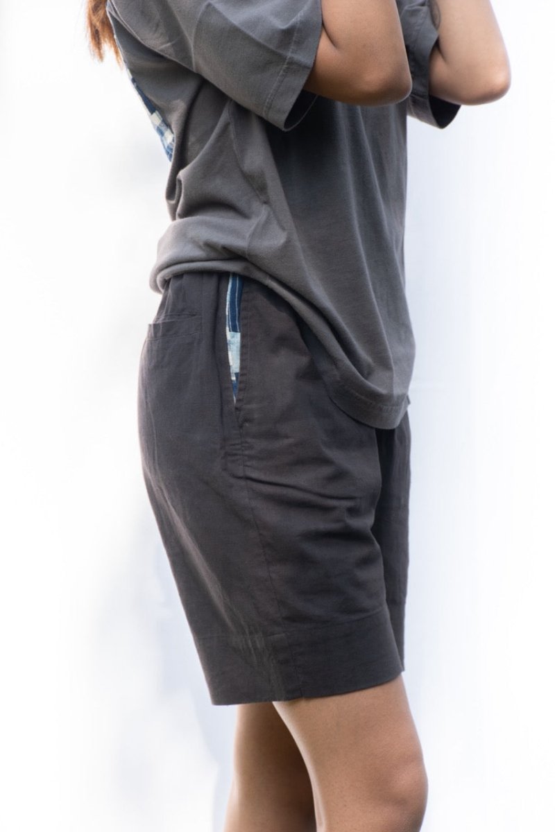 Naturally Dyed Black Organic Cotton Shorts | Verified Sustainable by Brown Living™