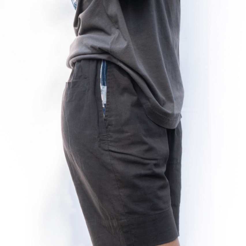 Naturally Dyed Black Organic Cotton Shorts | Verified Sustainable by Brown Living™