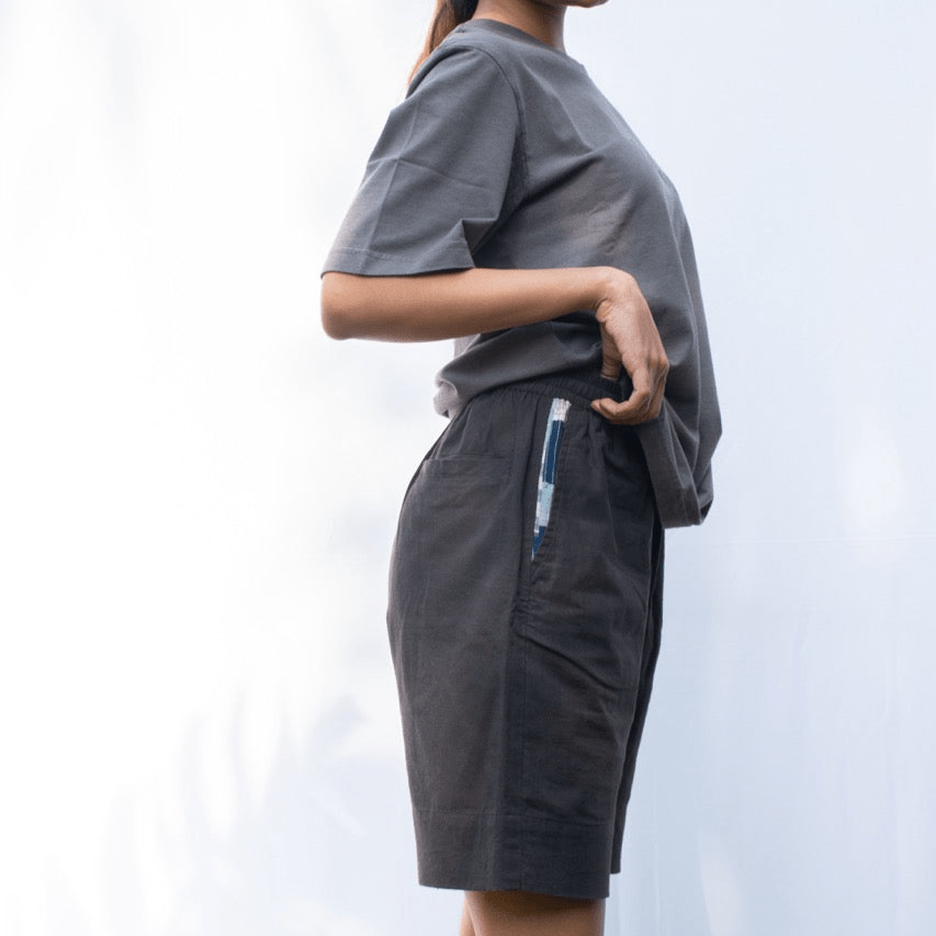 Naturally Dyed Black Organic Cotton Shorts | Verified Sustainable by Brown Living™