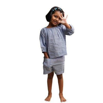 Neelpari Co - ord Set Girls – Kids Daywear Sets by Saha available on Brown Living™. 1 - 2 years . SKU: SCGSB - 01. Img 4.