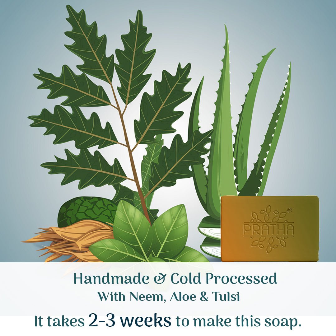 Neem, Aloe - Vera, Tulsi | Cold Process Handmade Soap | Verified Sustainable by Brown Living™