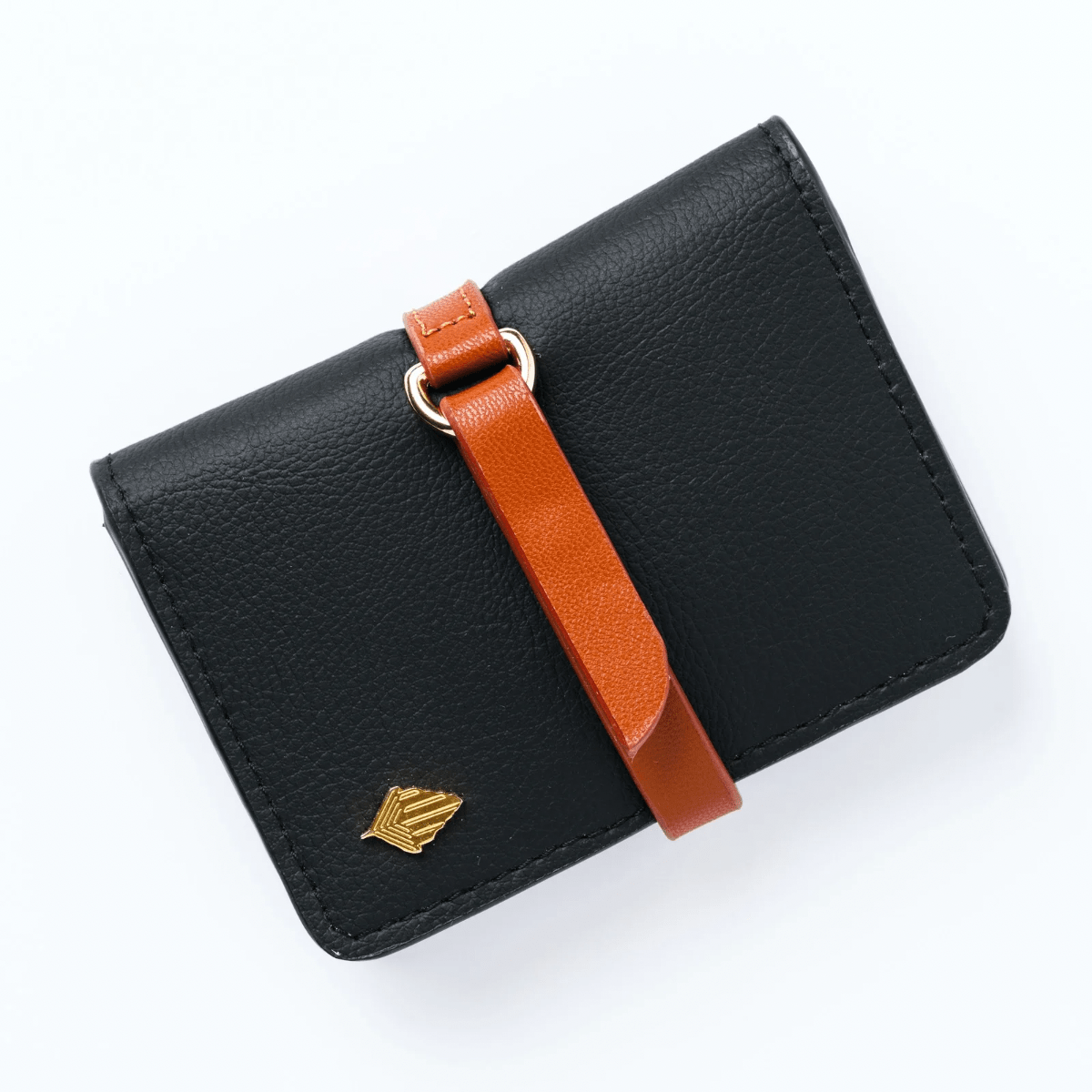 Neith - Cactus Leather Cardholder | Black & Gingerbread | Verified Sustainable by Brown Living™