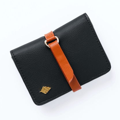 Neith - Cactus Leather Cardholder | Black & Gingerbread | Verified Sustainable by Brown Living™