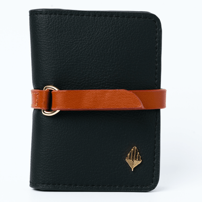 Neith - Cactus Leather Cardholder | Black & Gingerbread | Verified Sustainable by Brown Living™