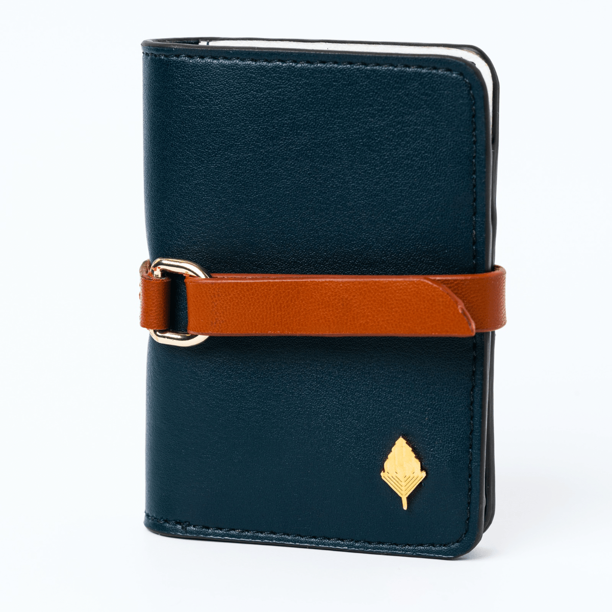 Neith - Cactus Leather Cardholder | Blue & Gingerbread | Verified Sustainable by Brown Living™
