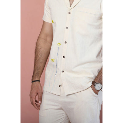 Niamh Khadi Shirt - Shawl Collar, Slim Fit – Mens Shirt on Brown Living™. SKU: DL0146XS. Img 5.