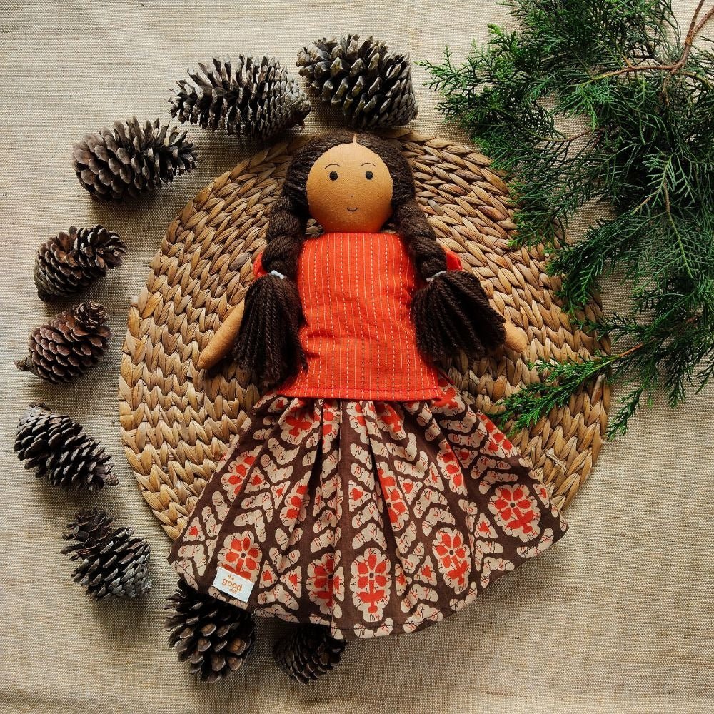 Nilah Classic Orange Doll | Verified Sustainable by Brown Living™