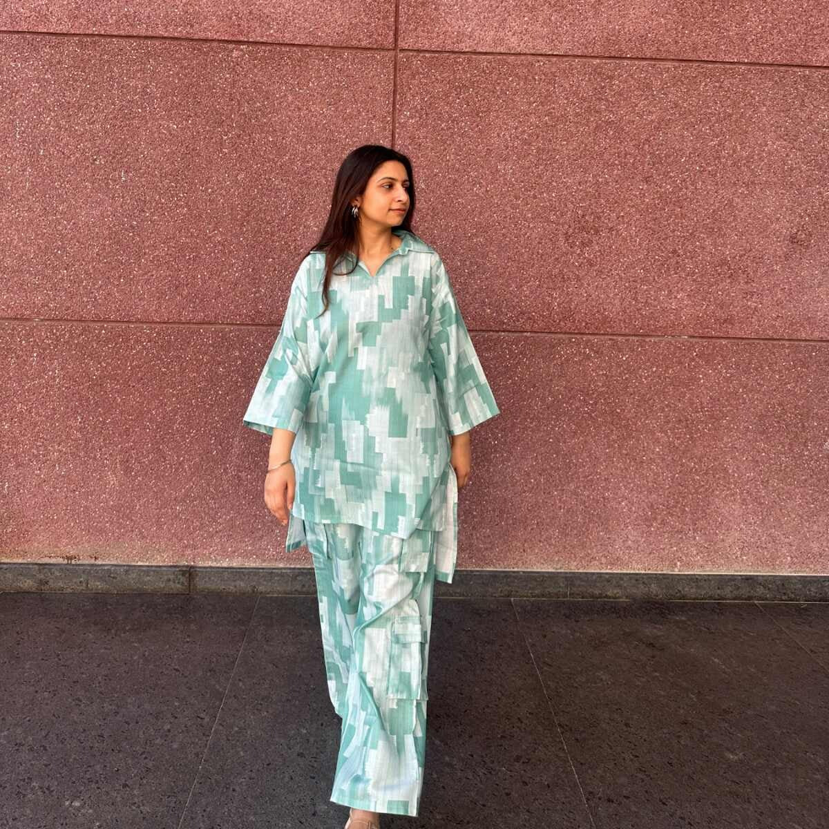 Nora | Cotton Kurta Set | Mint Green | Verified Sustainable by Brown Living™