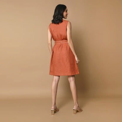 Nova | Hemp Dress | Rust | Verified Sustainable by Brown Living™