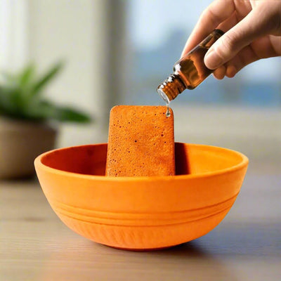 Ocean Breeze Claystone Aroma Diffuser - Fresh & Soothing Scent – Candles & Fragrances on Brown Living™. SKU: RDCSMNBLKOB1. Img 2.