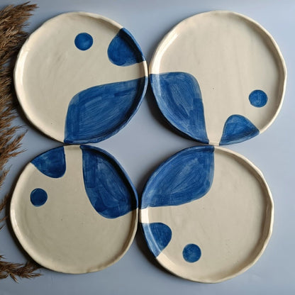 Ocean Flow Quarter Plate - Studio Pottery | Verified Sustainable by Brown Living™