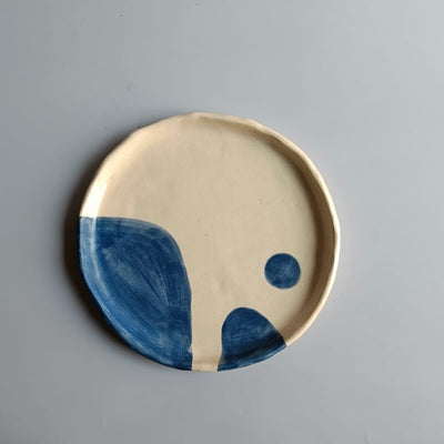 Ocean Flow Quarter Plate - Studio Pottery – Trays & Platters on Brown Living™. SKU: CP1_N. Img 2.