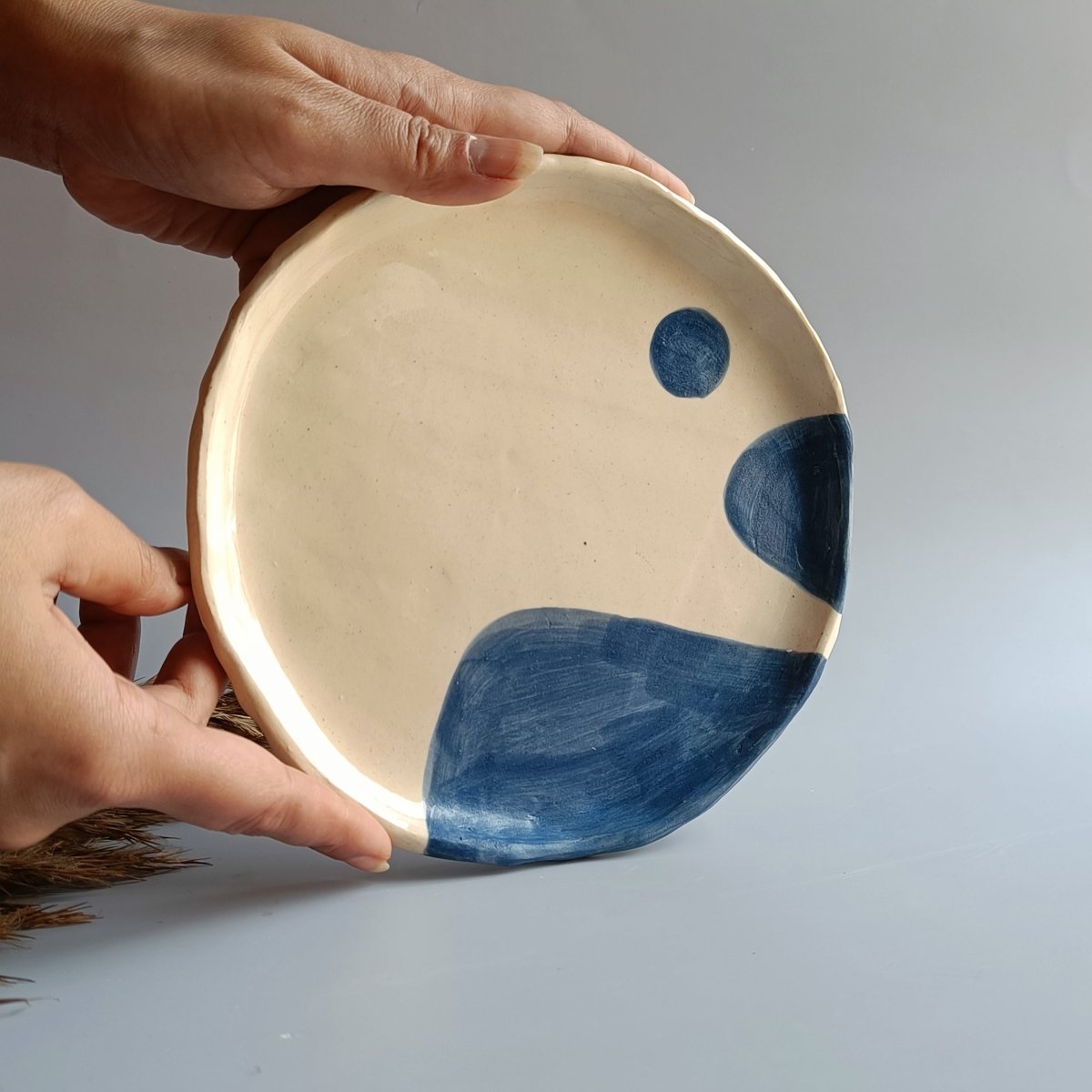 Ocean Flow Quarter Plate - Studio Pottery | Verified Sustainable by Brown Living™