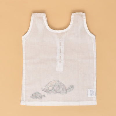 Ocean Friends Baby Jabla (Turtle and Sea Creatures) - Pure Mulmul Baby Jabla Set of 2 – Kids Shirts on Brown Living™. SKU: STRMULFOJAB09 - S. Img 41.
