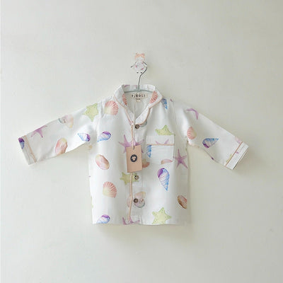 Ocean Lullaby Organic Cotton Sleepwear Set for Babies – Kids Nightwear on Brown Living™. SKU: SG - 01 - 0001/6 - 12M. Img 1.