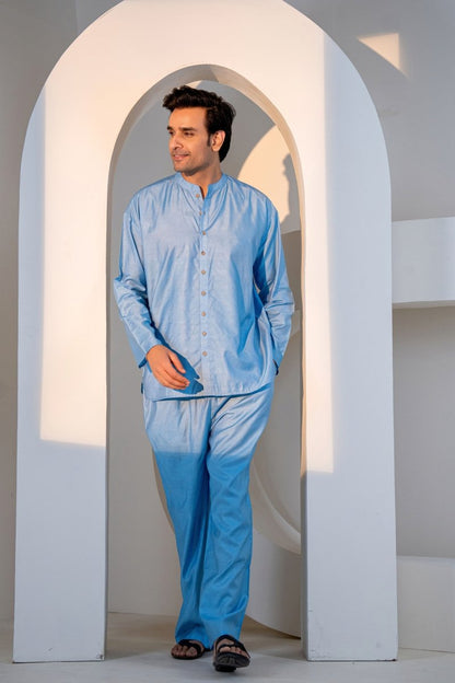 Ocean Waves Loungewear| Mulberry Silk | Men | Verified Sustainable by Brown Living™