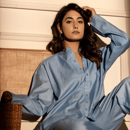 Ocean Waves Loungewear| Mulberry Silk | Women | Verified Sustainable by Brown Living™