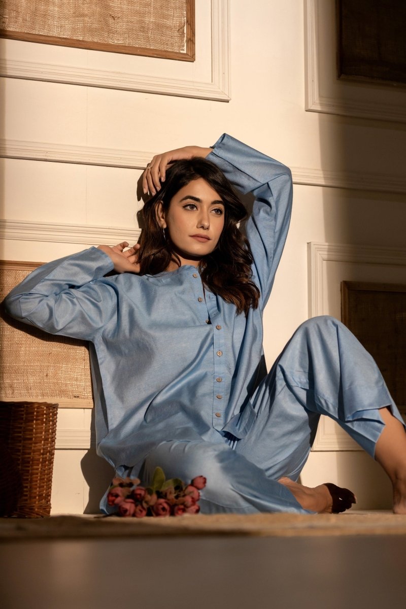 Ocean Waves Loungewear| Mulberry Silk | Women | Verified Sustainable by Brown Living™