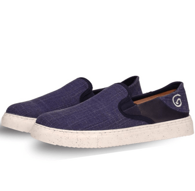 Oceanease Men's Vegan Slip-On Shoes in Navy Blue by Greensole