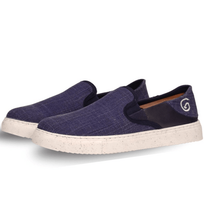 Oceanease Men's Vegan Slip - On Shoes in Navy Blue | Verified Sustainable by Brown Living™