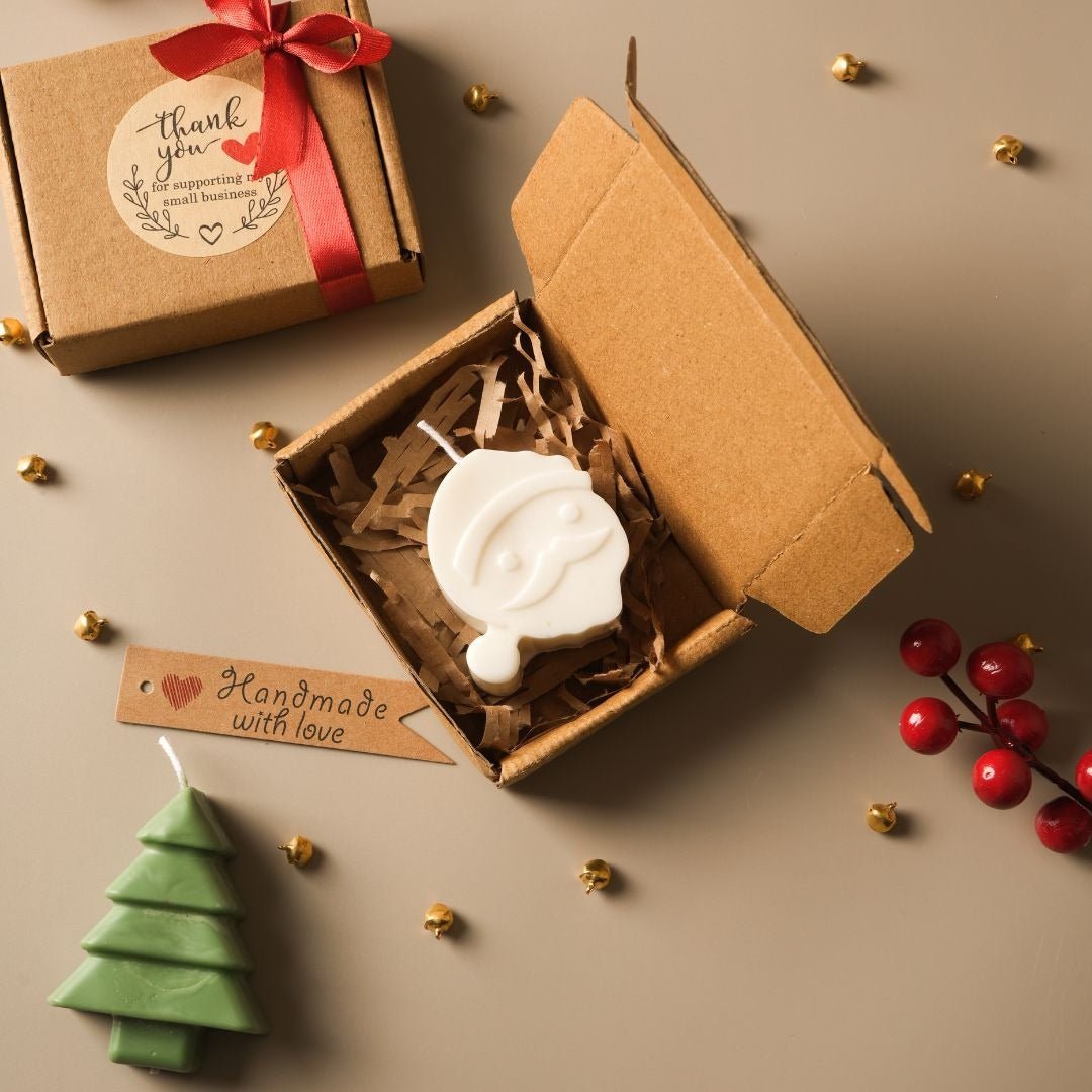 Off - White Santa Claus Christmas Candle Set | Verified Sustainable by Brown Living™