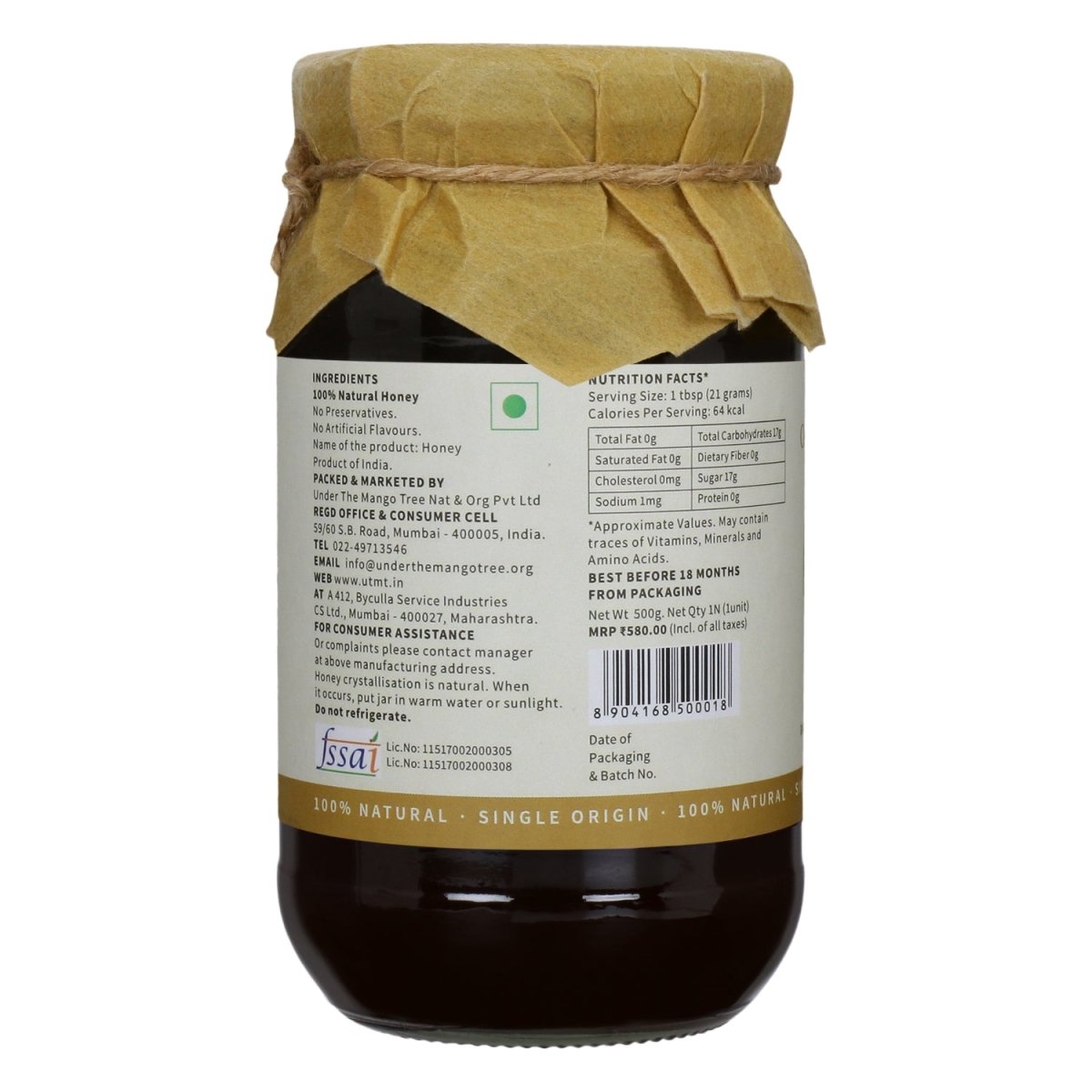 Organic Certified Honey | Verified Sustainable by Brown Living™