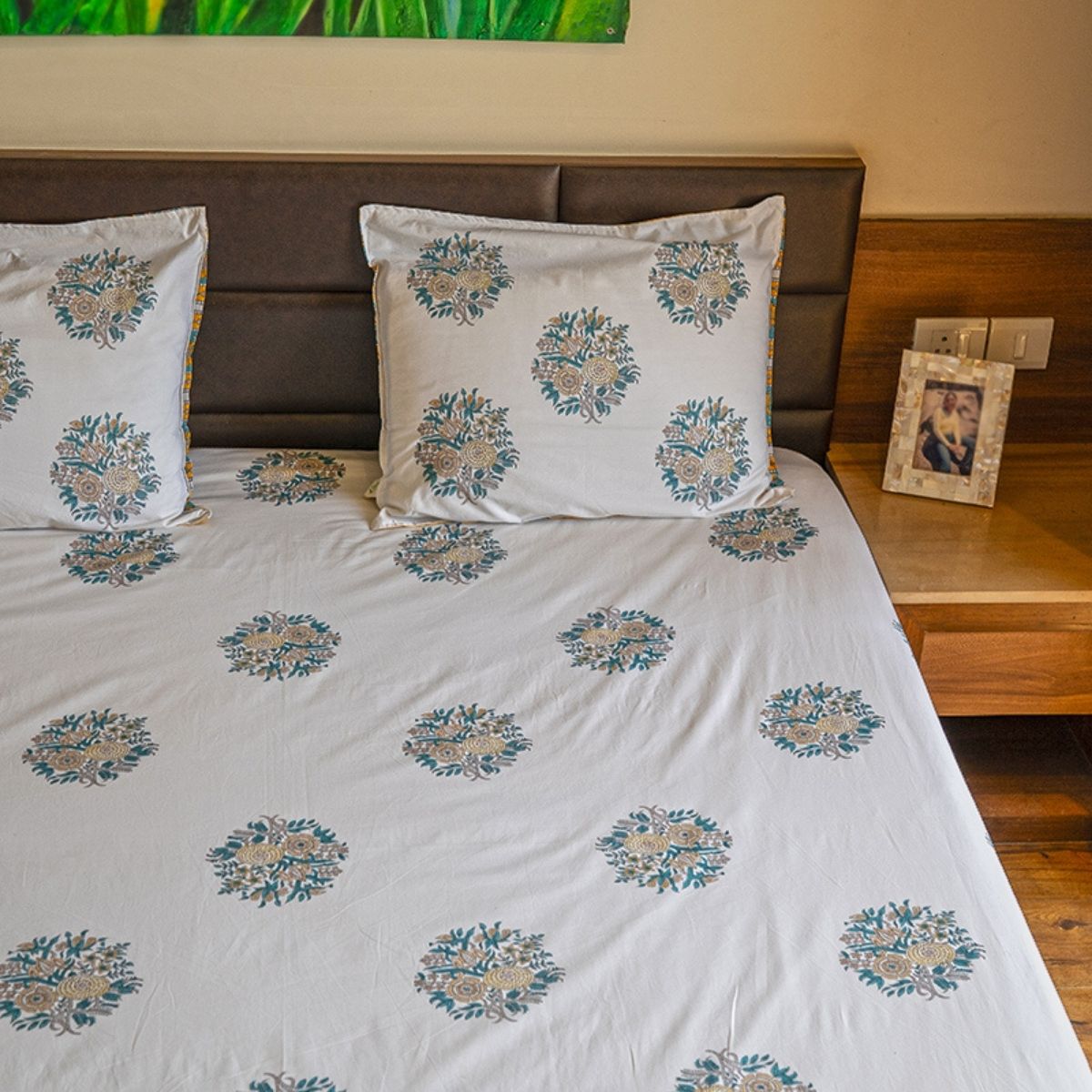 Organic Cotton Multicolor Ethnic Floral Bedsheet Set | Verified Sustainable by Brown Living™