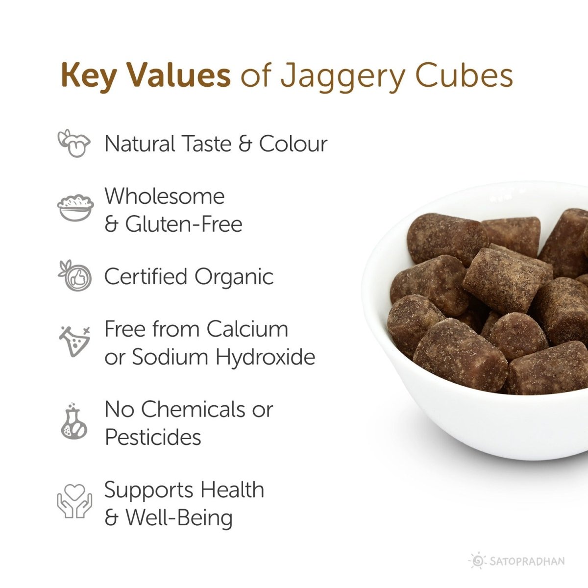 Organic Jaggery Cones 800g - Pure & Chemical - Free | Verified Sustainable by Brown Living™