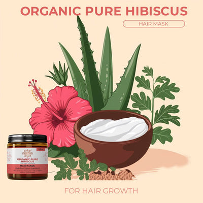 Organic Pure Hibiscus Flower Powder | Hair Mask – Hair Mask on Brown Living™. SKU: pnhpl - hm - 001. Img 3.