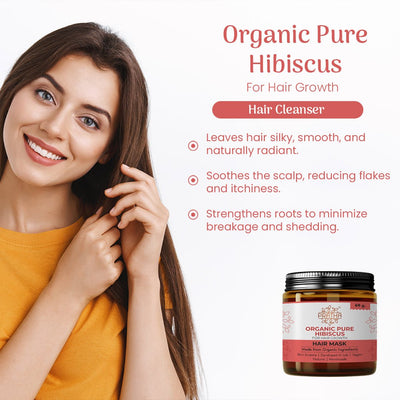 Organic Pure Hibiscus Flower Powder | Hair Mask – Hair Mask on Brown Living™. SKU: pnhpl - hm - 001. Img 2.