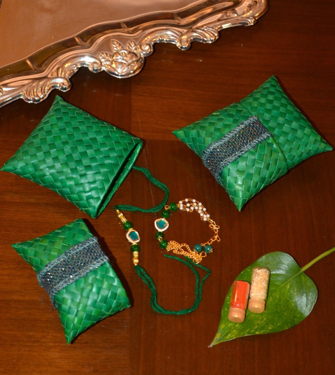 Palm Leaf Gift & Utility Pouch (Set of 2) | Verified Sustainable by Brown Living™