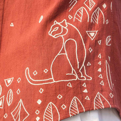 Panther Prowess Eco - Friendly Casual Shirt with Hand Embroidery | Verified Sustainable by Brown Living™