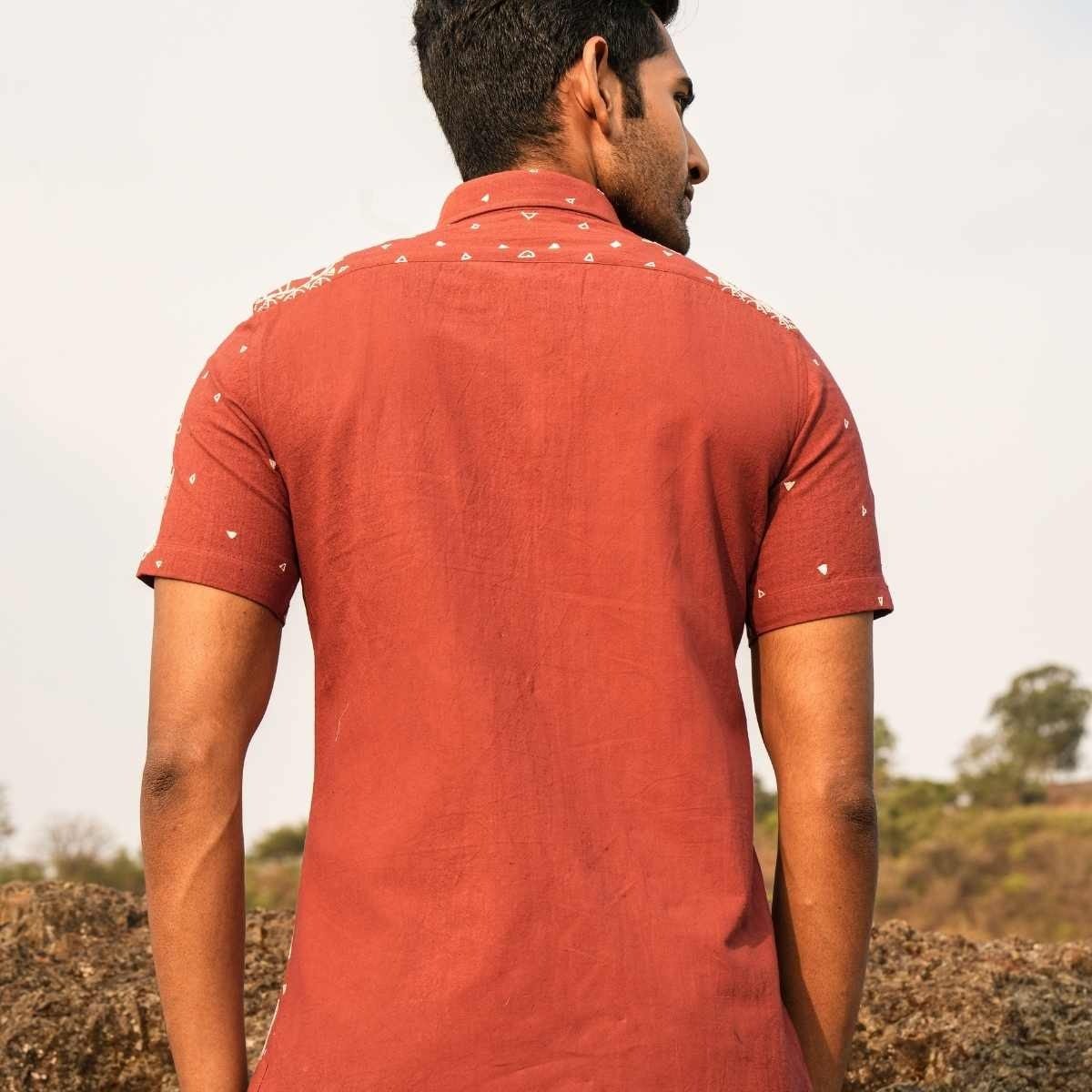 Panther Prowess Eco - Friendly Casual Shirt with Hand Embroidery | Verified Sustainable by Brown Living™