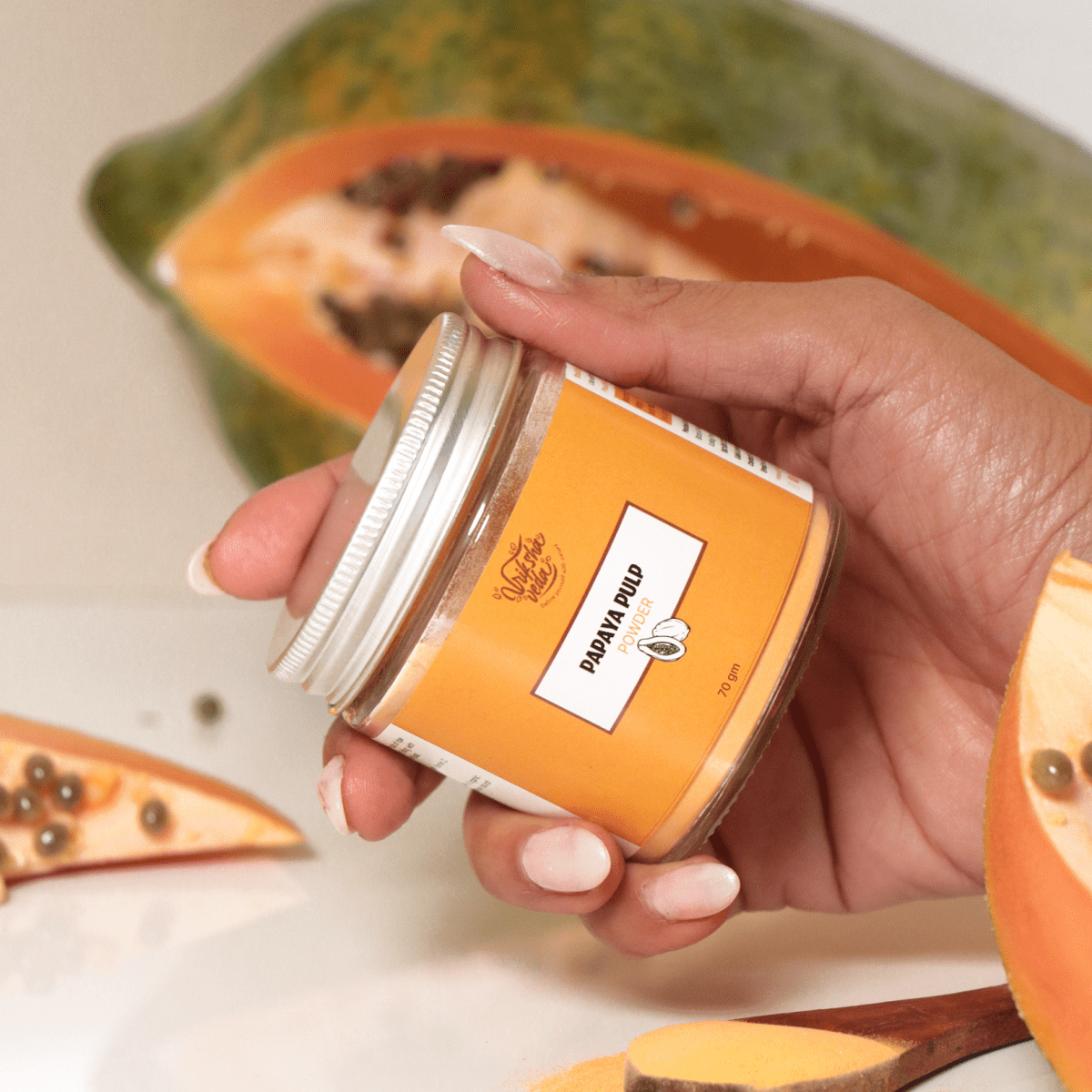 Papaya Pulp Powder for Skin & Hair I 70 gms | Verified Sustainable by Brown Living™