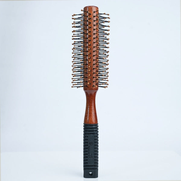 Papdi Wood Hair Roller Brush with Rubber Handle | Verified Sustainable by Brown Living™