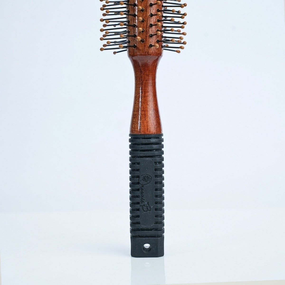 Papdi Wood Hair Roller Brush with Rubber Handle | Verified Sustainable by Brown Living™