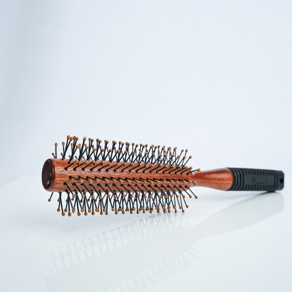 Papdi Wood Hair Roller Brush with Rubber Handle | Verified Sustainable by Brown Living™