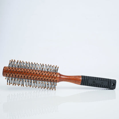 Papdi Wood Hair Roller Brush with Rubber Handle | Verified Sustainable by Brown Living™