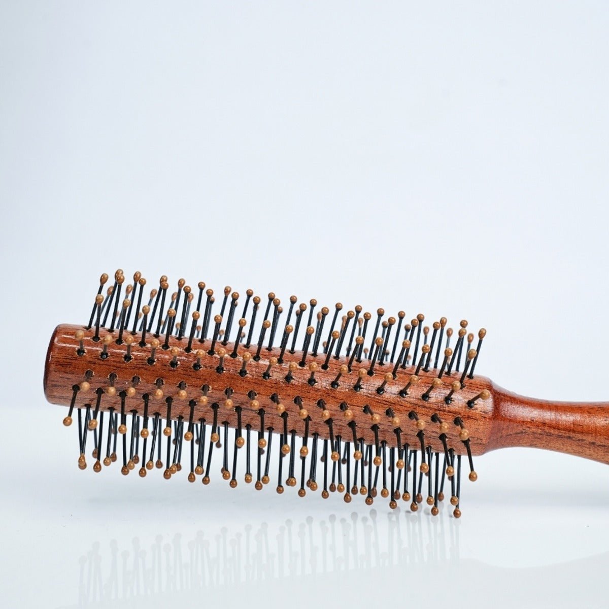 Papdi Wood Hair Roller Brush with Rubber Handle | Verified Sustainable by Brown Living™