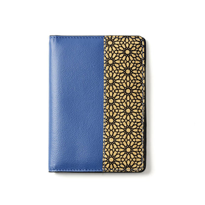 Passport Holder with Storage Slots – Plant Leather & Cork Print (Blue) | Verified Sustainable by Brown Living™