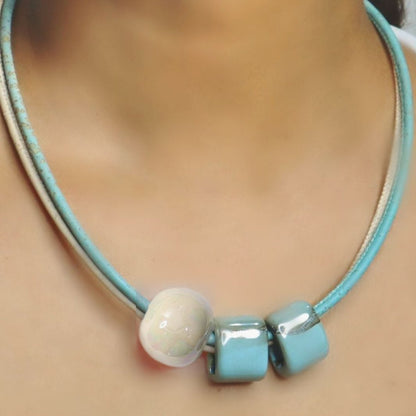 Peace and Skies Necklace in Cork | Verified Sustainable by Brown Living™