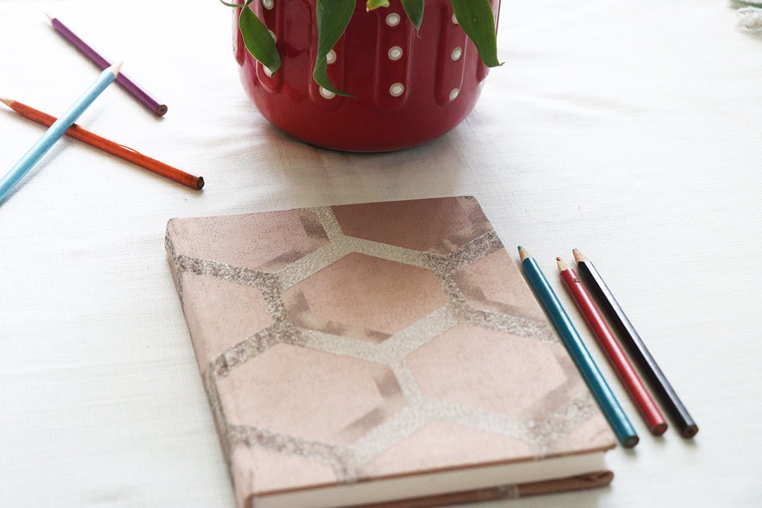 Peach Printed Notebook | Verified Sustainable by Brown Living™